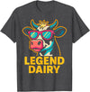 Legend Dairy Funny Cow Farmer Apparel Co. Legend Dairy Funny Farmer Cow Pun Country Graphic T-Shirt - Dark Heather Grey