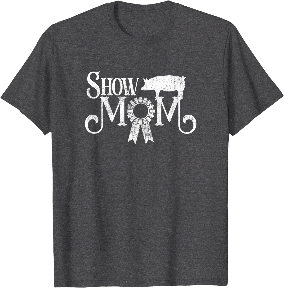 Squatch Design Show Mom Swine Show Pig Lover County Fair Gift Lt. T-Shirt - Dark Heather Grey