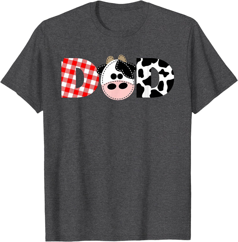 Funny Cow Mom And Dad Birthday Family Tees Dad of The Birthday for Boy Cow Farm 1st Birthday Cow Daddy T-Shirt - Dark