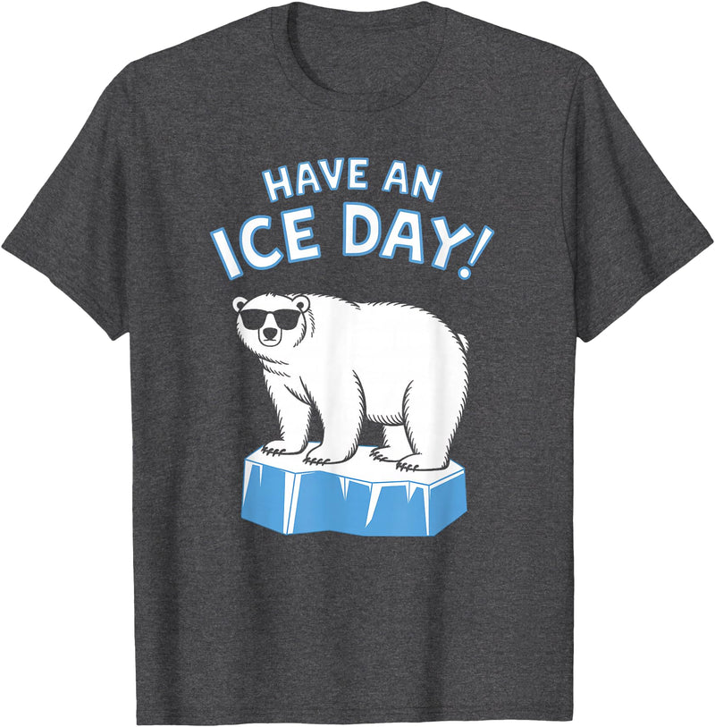 Christmas Happy Fam2024 Funny Polar Bear Have An Ice Day Snow Boys Girls Kids T-Shirt - Dark Heather Grey