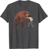 Outdoor lover funny outfits Bear Challenge - Funny Man Against Wild Bear Fighting T-Shirt - Dark Heather Grey