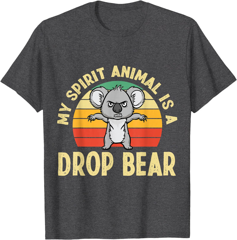 Mythical Creature Gag Gift Designs Australian Feral Koala, Spirit Animal Drop Bear T-Shirt - Dark Heather Grey