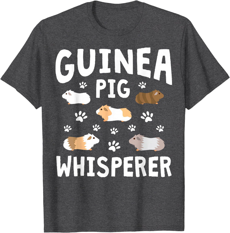 Guinea Pig Lover Apparel For Mom Women Girls Guinea Pig Whisperer Mom Girl Women Funny Guinea Pig Lover T-Shirt - Dark Heather Grey