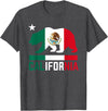 Mexican American US Apparel Co California Bear Mexican Flag State T-Shirt - Dark Heather Grey
