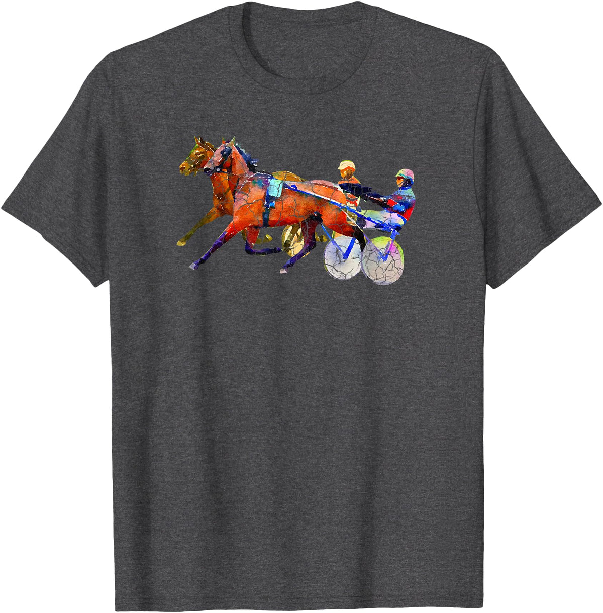Sports Horse Race and Harness Racing T-shirt T-Shirt - Dark Heather Grey