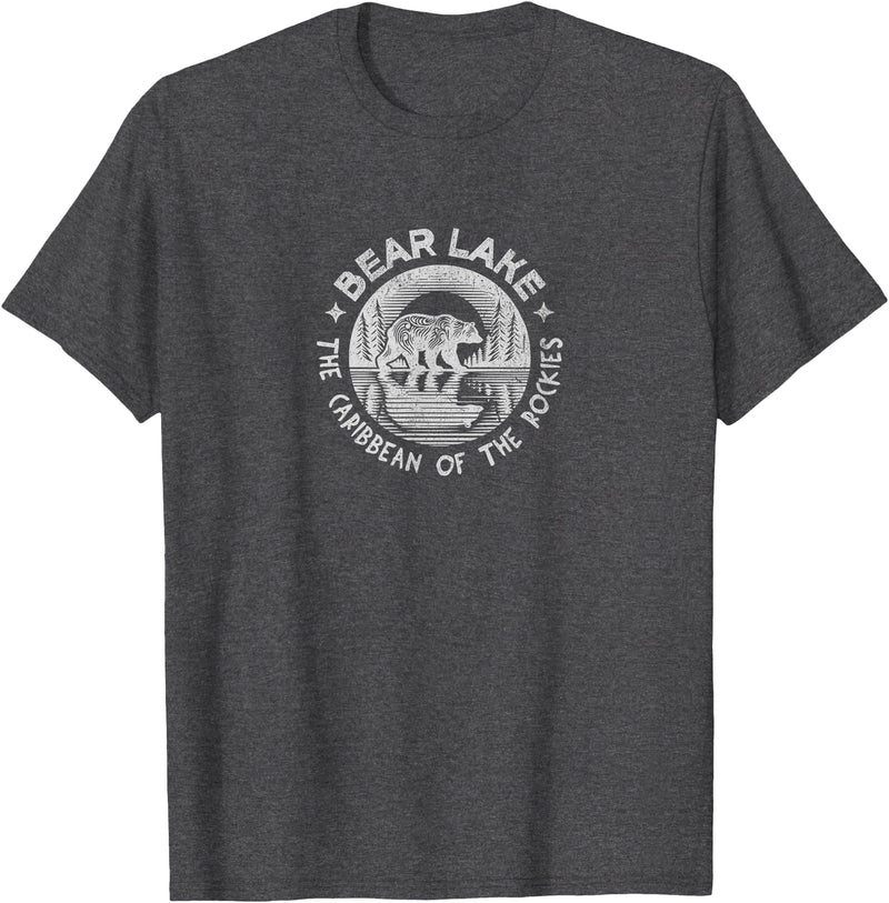 Bear Lake The Caribbean Of The Rockies Utah Idaho Bear Lake Vintage The Caribbean Of The Rockies Utah Idaho T-Shirt - Dark Heather Grey