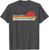 Retro Sunset Brook Trout Salmon Fisherman Designs Angler Catch & Release Trout Fly Fishing Vintage Distressed T-Shirt - Dark Heather Grey