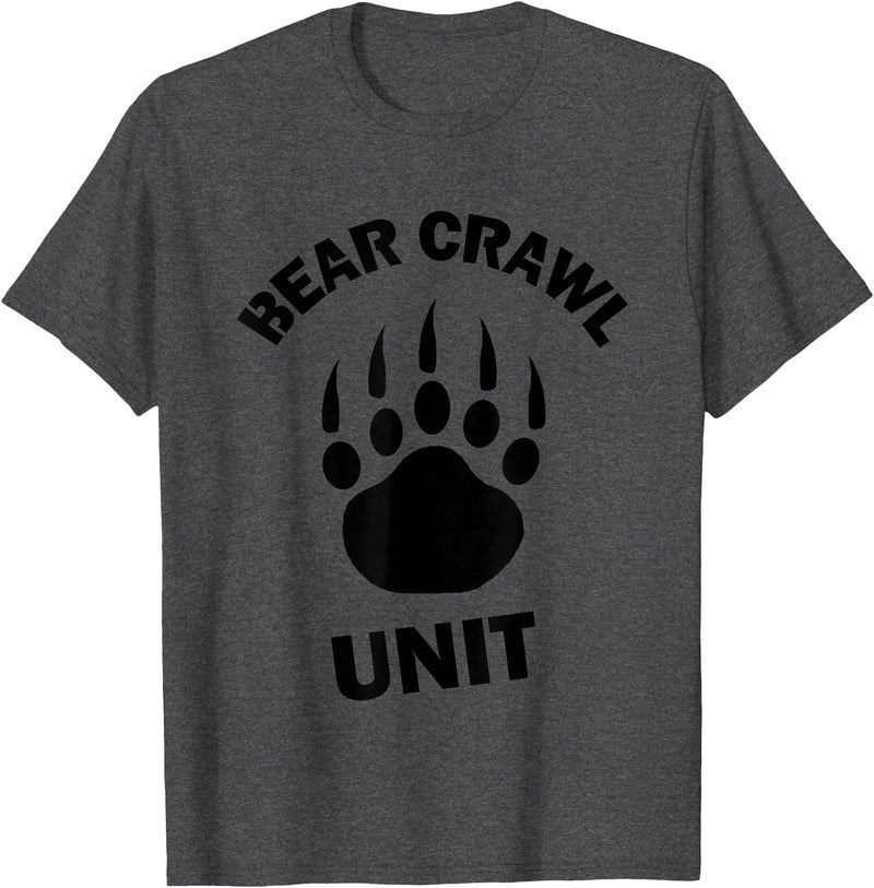 Food Sweat and Beers Bear Crawl Unit T Shirt T-Shirt - Dark Heather Grey