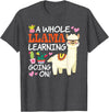 Llama School Co Llama Learning T Shirt Teachers Students Alpaca Lovers Gift T-Shirt - Dark Heather Grey
