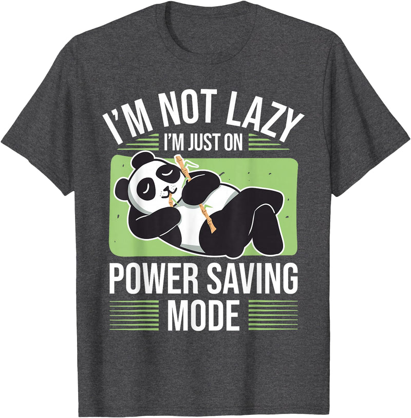 Cute Panda Gifts Panda Bear - Power Saving Mode - Panda T-Shirt - Dark Heather Grey