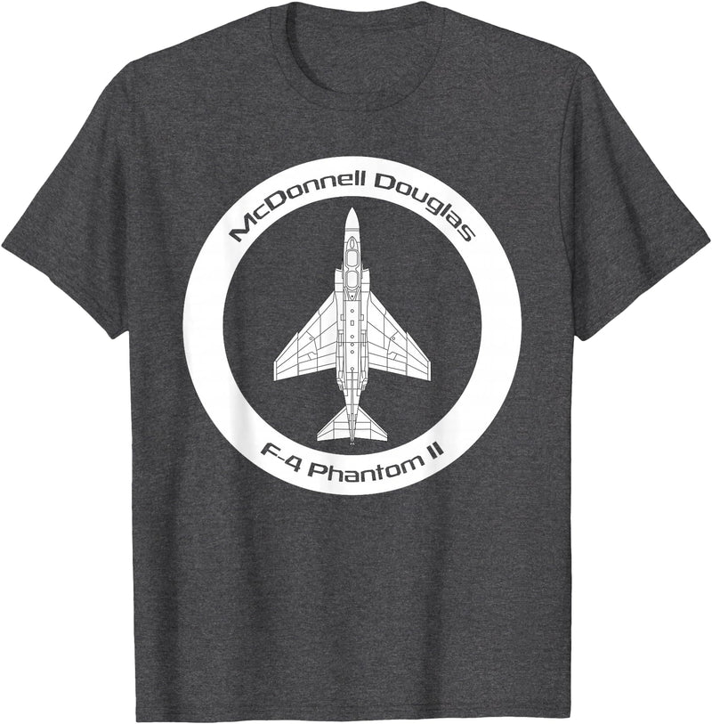 Bear Cave Designs - USA McDonnell Douglas F-4 Phantom II T-Shirt - Dark Heather Grey