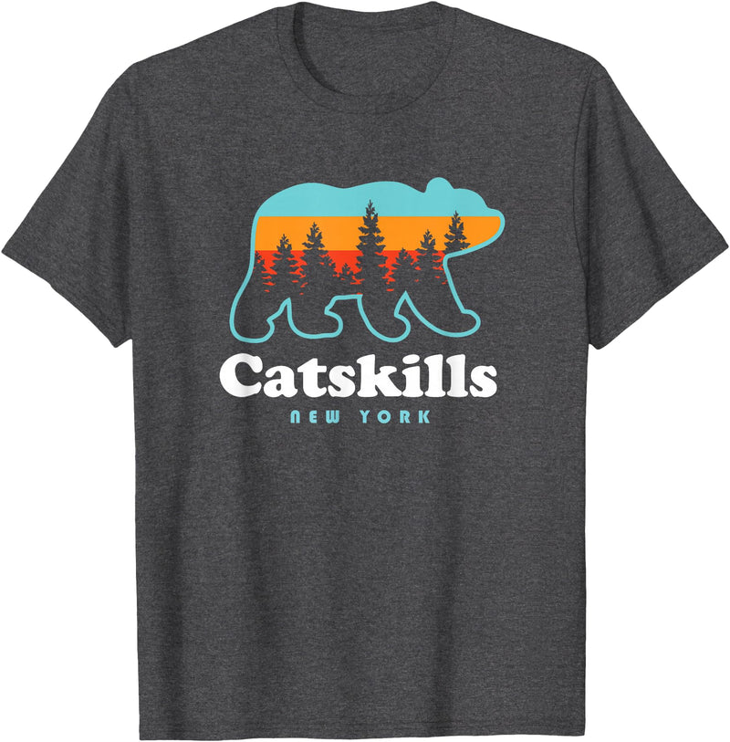 Catskill Mountains Catskills NY Bear Mountains Camping Hiking New York T-Shirt - Dark Heather Grey