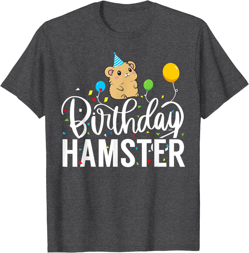 Hamster Birthday Party Birthday Hamster T-Shirt - Dark Heather Grey