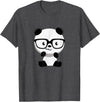 My Shirt Hub Cute Little Bear Panda Nerd with Glasses T-Shirt - Dark Heather Grey