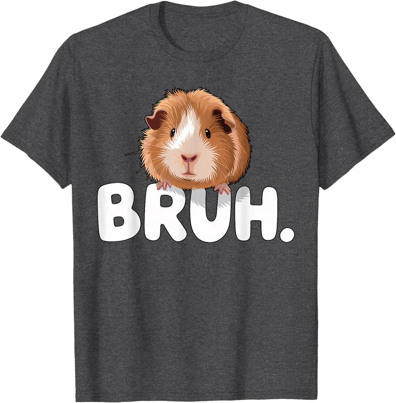 Magical and Funny Guinea Pig owner Gifts Bruh Guinea Pig T-Shirt - Dark Heather Grey