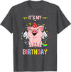 Its My Birthday Pig T-Shirt - Dark Heather Grey