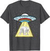 Hiking Lover Design UFO Abduction Polar Bear Arctic Animal T-Shirt - Dark Heather Grey