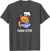 Hamster, Ham-stir Funny Jokes Sarcastic T-Shirt - Unisex-Adults & Kids - Black - Small - Short Sleeve - Cotton Blend - Classic Fit - Crew Neck - T-Shirt - Dark Heather Grey