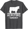 Farm and Hereford Cow for Men and Cattle Clothing Hereford Rancher - Hereford Cow For Cattle Farmer T-Shirt - Dark Heather