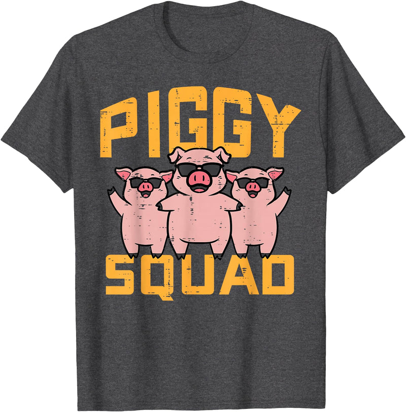 Pig Lover Shirts For Men Women Kids Pig Lover Piggy Squad Hog Farmer Crew Swine Women Men Kids T-Shirt - Dark Heather Grey