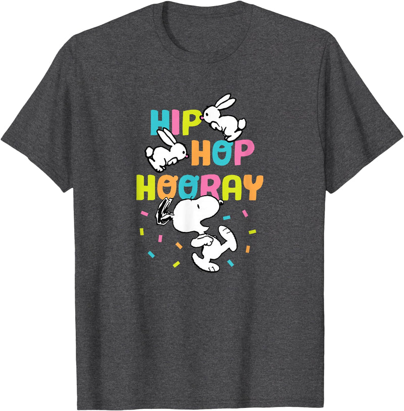 Easter Snoopy Rabbits Hip Hop Hooray T-Shirt in Dark Heather Grey