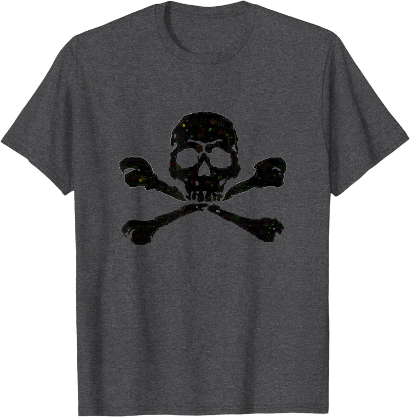 DATZLYF Skull and Crossbones t-shirt T-Shirt - Dark Heather Grey