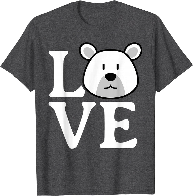 Polar Bear Design for Polar Bear Lovers LOVE Polar Bear Stuff Polar Bear Lover Stuff | Polar Bear T-Shirt - Dark Heather Grey
