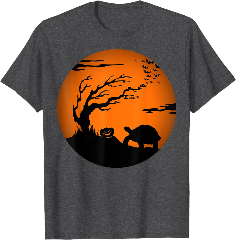 Spurred Tortoise Halloween African Sulcata Tortoise Halloween T-Shirt - Dark Heather Grey