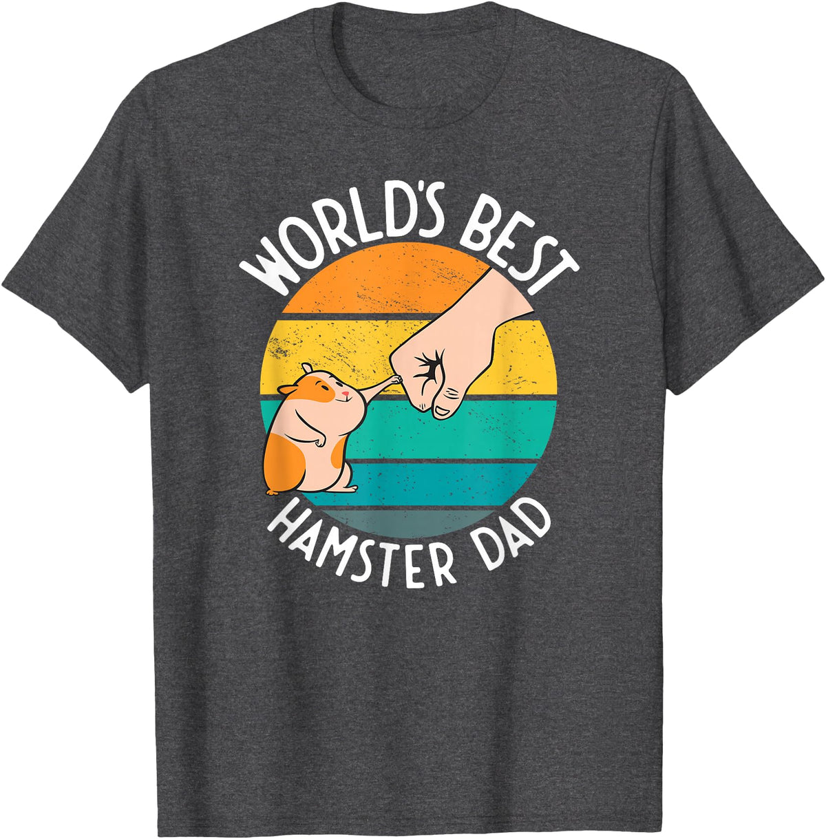 World's Best Hamster Dad Design T-Shirt - Dark Heather Grey