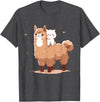 Funny Llama Alpaca Animal Lover Gifts Clothing Llama Alpaca Cat T-Shirt - Dark Heather Grey