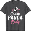 Panda Gifts and Acessories Crazy Panda Lady Panda Bear Lover T-Shirt - Dark Heather Grey