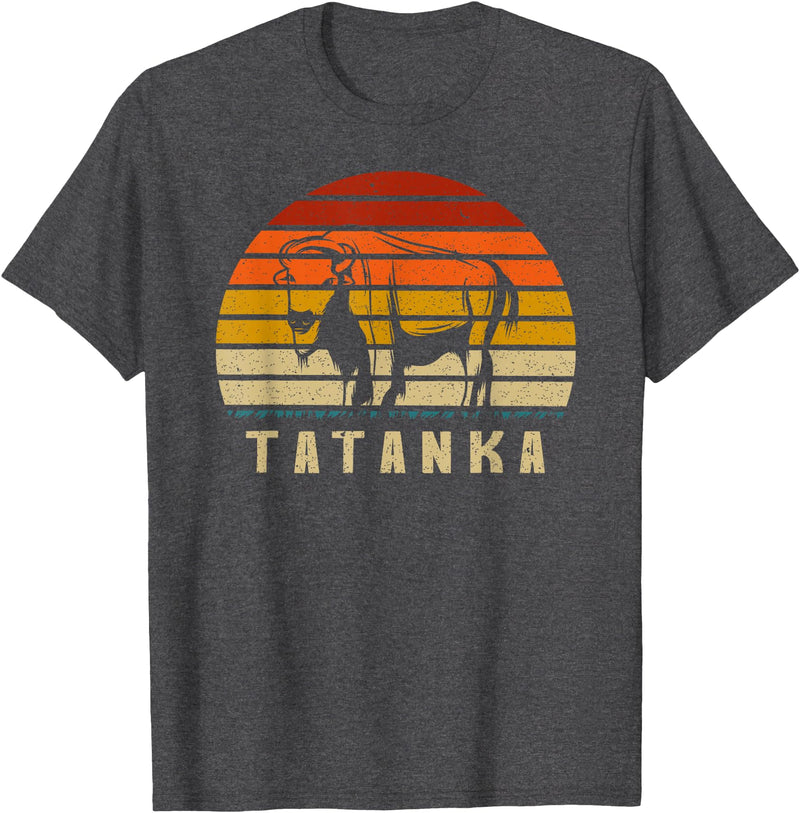 Retro Vintage American Buffalo Tatanka Animal Gift T Shirt T-Shirt - Dark Heather Grey