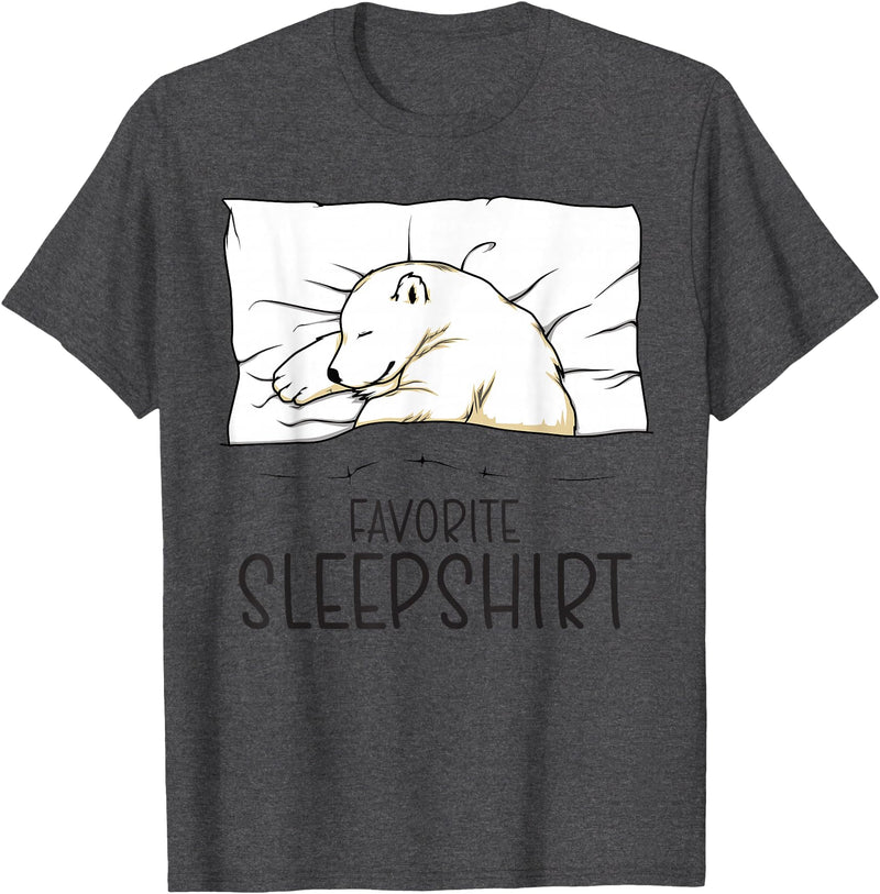 Sleeping & Napping Shirt Gifts For Nap Lovers Favorite Sleepshirt, Napping Polar Bear Pajama T-Shirt - Dark Heather Grey