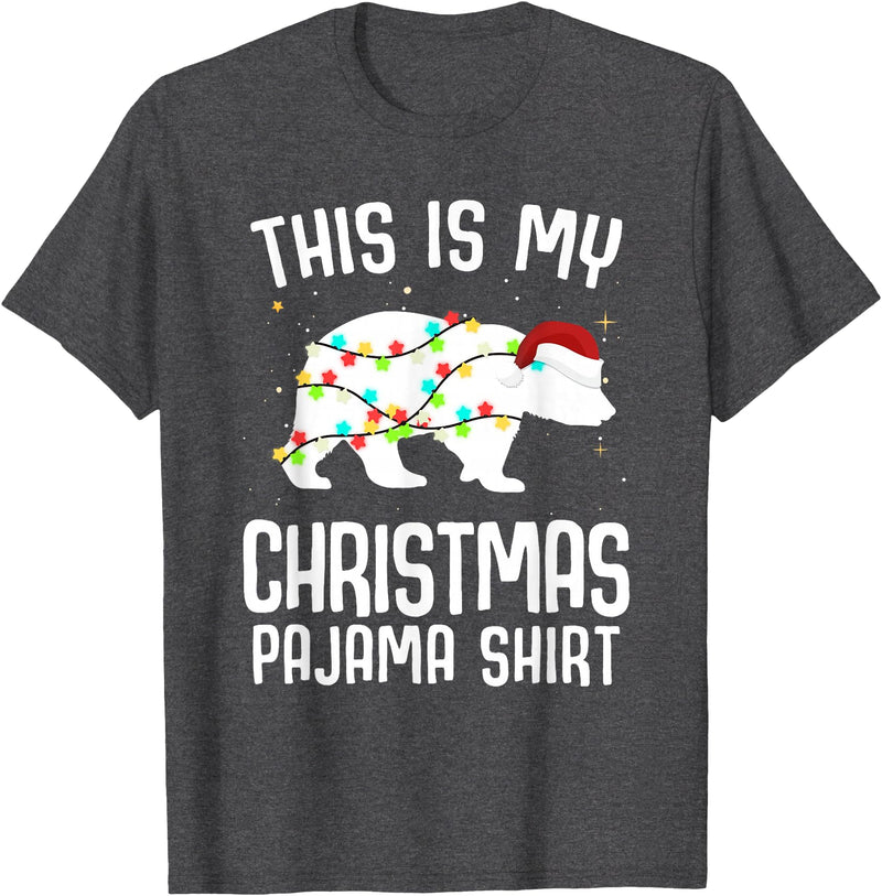 Funny Polar Bears Family Matching Wear Tees Polar Bear Christmas Pajama Santa Bear Lover T-Shirt - Dark Heather Grey