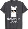 No Drama No Pob-Llama Alpaca Gifts No Drama Llama Alpaca with Sunglasses Llama Lovers Gift T-Shirt - Dark Heather Grey