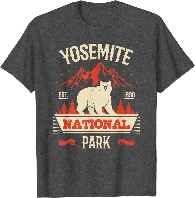 Yosemite Bear Lovers Gifts Yosemite National Park Vintage Gift T-Shirt - Dark Heather Grey