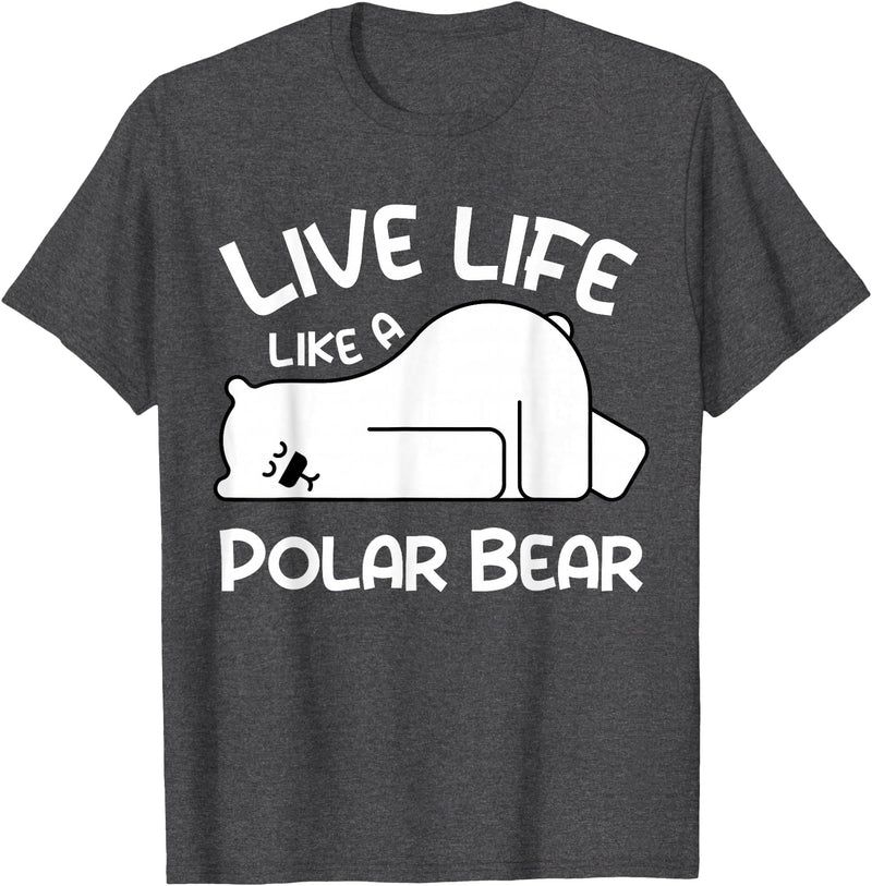 Kids Polar Bear Design Kids Polar Bear Stuff | Live Life Like a Polar Bear T-Shirt - Dark Heather Grey