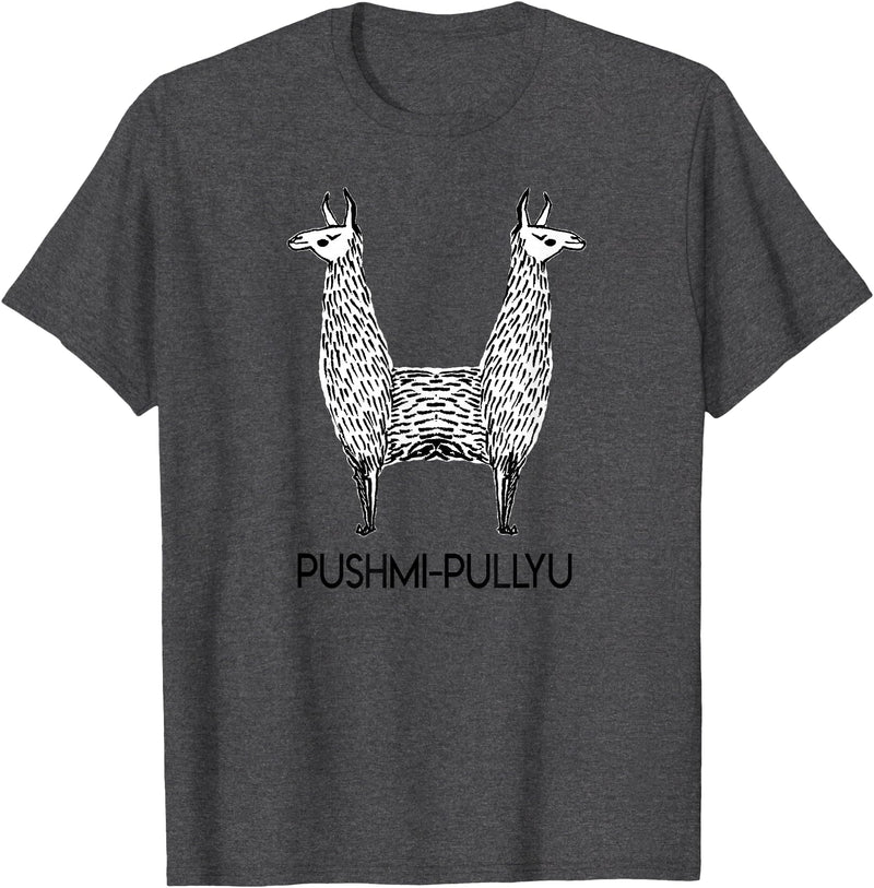 Pushmi-Pullyu Llama Funny Alpaca Llama Style, Pushmi-Pullyu Yoga T-Shirt - Dark Heather Grey