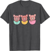 Cute Animals For Easter For Kids Happy Easter Cute Pig At Easter With Easter Eggs T-Shirt - Dark Heather Grey