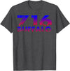 716 Tee's 716 Buffalo Skyline WNY pride T-Shirt - Dark Heather Grey