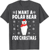Polar Bear Christmas Pajamas Toddler Boys Girls I Want A Polar Bear For Christmas Polar Bear Pajamas Kids T-Shirt - Dark Heather Grey