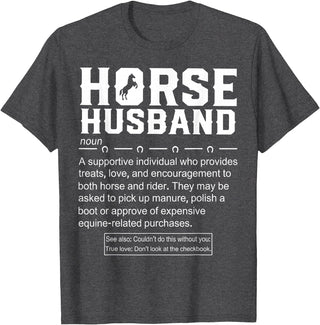 Funny Horse Husband Definition Tee Shirt Horse Husband Definition T-Shirt - Dark Heather Grey