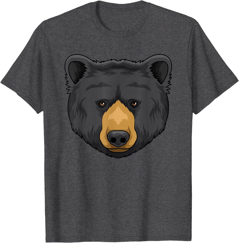Wowsome! Black Bear Animal Head - Cute Black Bear Lover Women Men T-Shirt - Dark Heather Grey