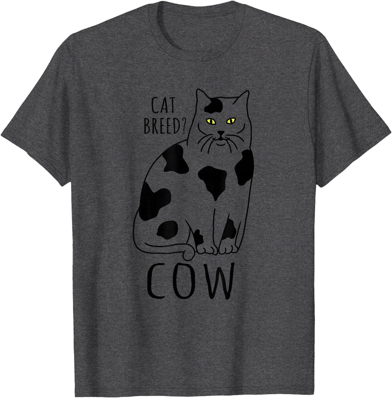 FandomizedRose My cat is a cow Cat memes Funny Feline breed T-Shirt - Dark Heather Grey