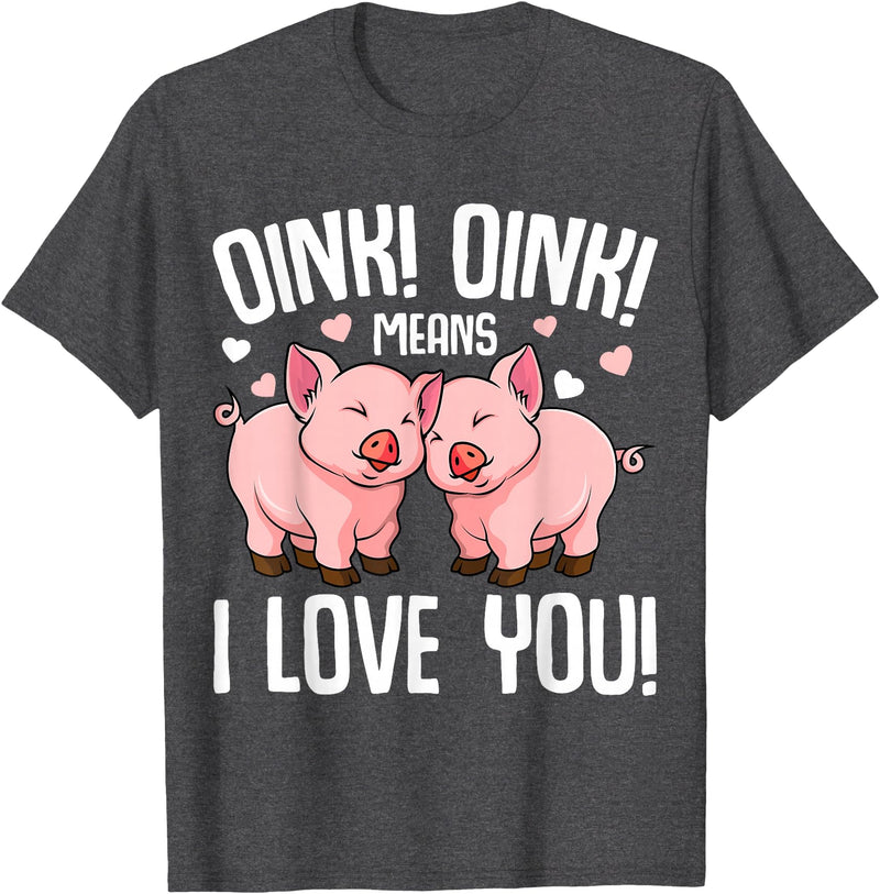 Funny Pig Lover & Owner Gift Ideas Pig Oink Women Kids Girls T-Shirt - Dark Heather Grey