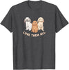 3 Cute Lop Bunnies Love Design for Bunny Owners T-Shirt in Dark Heather Grey