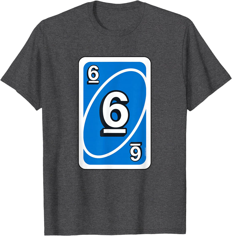 Uno Halloween Blue 6" Card T-Shirt - Dark Heather Grey