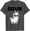 Bruh Llama Sunglasses by LazyPanda Bruh Llama Funny Alpaca Llama Boys Kids Girls Trendy Graphic T-Shirt - Dark Heather Grey