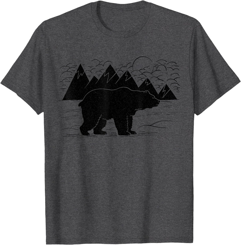 Black Bear Wildlife Animal Wilderness Graphic T-Shirt - Dark Heather Grey