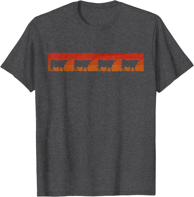 Triple G Mavs Vintage Retro Longhorn Shirt Cow Farm Animal Gift T-Shirt - Dark Heather Grey
